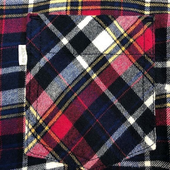 Levi’s Flannel Plaid Pearl Snap Shirt sz S - Picture 4 of 13
